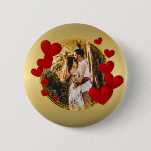Elegante Valentinstage, Liebe, Jahrestag Rotes Her Button