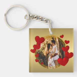 Elegante Valentinstage, Liebe, Jahrestag Rotes Her Schlüsselanhänger