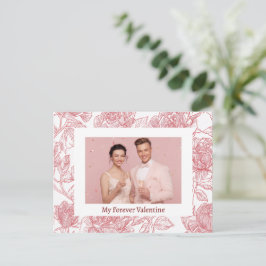 Elegante Valentinstagskarte mit Blumen - Benutzerd Postkarte