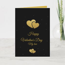 Elegante Valentinstagskarte mit goldenen Herzen - Karte