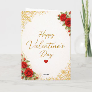 Elegante Valentinstagskarte mit Goldfolie Feiertagskarte