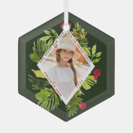 Elegante Vegetation Botanisches Foto Ornament Aus Glas