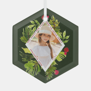 Elegante Vegetation Botanisches Foto Ornament Aus Glas