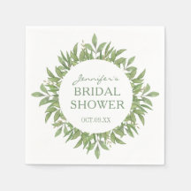 Elegante Vegetation Brautparty Napkins