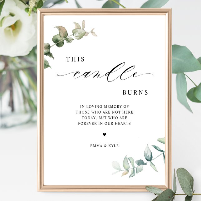 Elegante Vegetation Dieses Candle Burns Wedding Si Poster (Von Creator hochgeladen)
