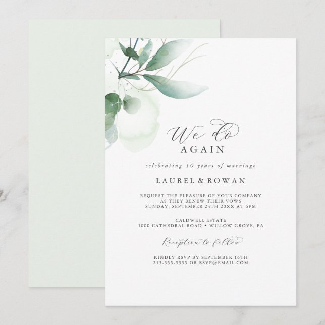 Elegante Vegetation machen wir wieder neu Einladung (Vorne/Hinten)