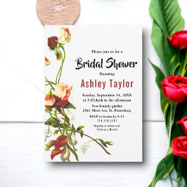 Elegante Vegetation Rustikale Rose Blumenstrauß Br Einladung