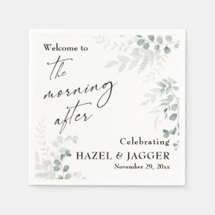 Elegante Vegetation Willkommen am Morgen Serviette