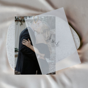 Elegante Vellum-Hochzeits-Einladungs-Overlay