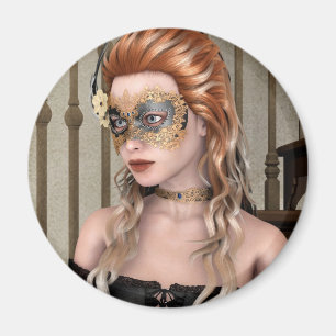Elegante venezianische Maskenporträtkunst Magnet