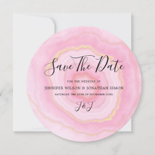 Elegante verblichene Wasserfarbe Gold rosa Tor Save The Date