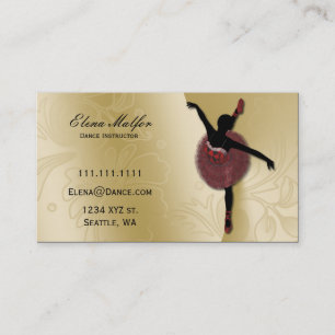 elegante vergoldete ballerina Visitenkarte