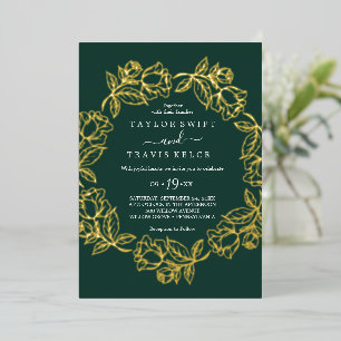 Elegante vergoldete florale Goldfolie Navy Blau Ho Folieneinladung