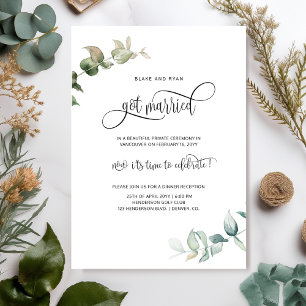 Elegante, Verheiratete Hochzeitsempfehlung Einladung