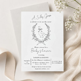 Elegante verrückte Gans-Baby-Party Einladung