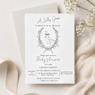 Elegante verrückte Gans-Baby-Party Einladung