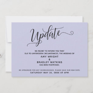 Elegante verspätete Hochzeitsankündigung Lavendel Einladung