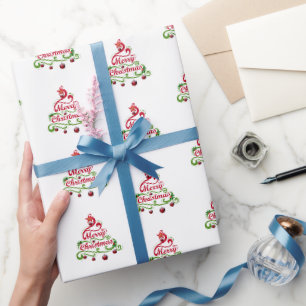 Elegante & verspielte, wirbelnde Weihnachtsbaum-Ty Geschenkpapier