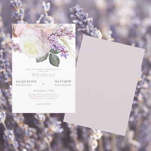 Elegante verstaubte Rosenblüten-Hochzeit ohne Elte Einladung