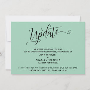 Elegante vertagte Hochzeitsankündigung hell Grün Einladung