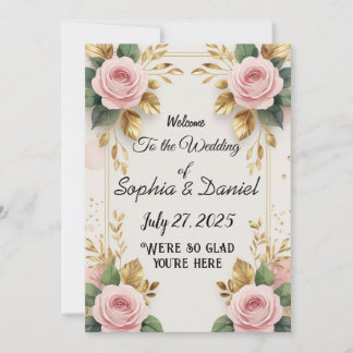 Elegante vertikale Einladung mit Gold