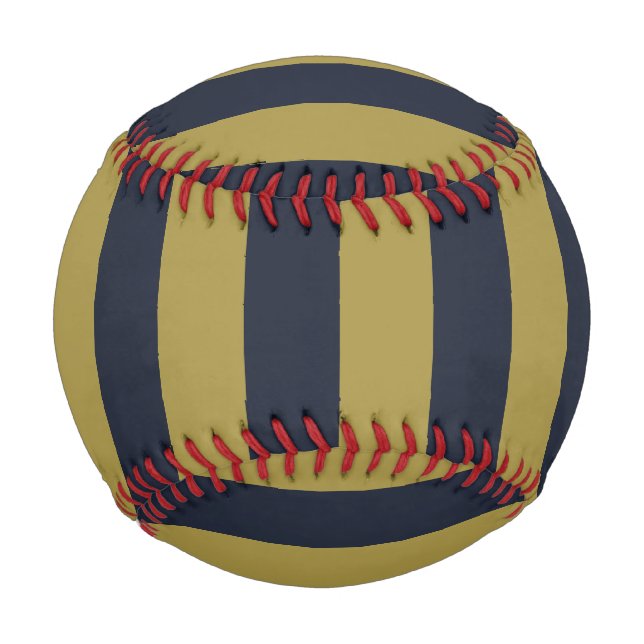 Elegante vertikale Streifen aus Gold und Navy Baseball (Vorderseite)