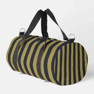 Elegante vertikale Streifen aus Gold und Navy Duffle Bag