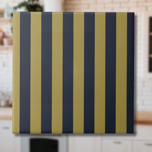 Elegante vertikale Streifen aus Gold und Navy Fliese