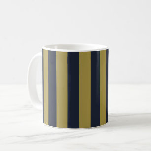 Elegante vertikale Streifen aus Gold und Navy Kaffeetasse
