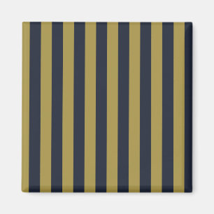 Elegante vertikale Streifen aus Gold und Navy Magnet