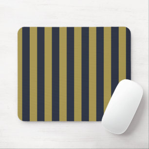Elegante vertikale Streifen aus Gold und Navy Mousepad