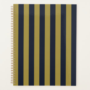 Elegante vertikale Streifen aus Gold und Navy Planer