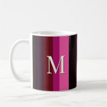 Elegante vertikale Streifen Pflaume Magenta Monogr