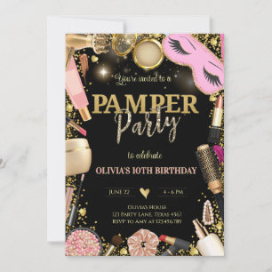 Elegante Verwöhnparty Geburtstag Einladung