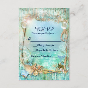 Elegante verzauberte Unter dem Meer Strand RSVP Ka Karte