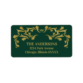 Elegante Verziert Gold Frohe Weihnachtsadressen La Adressaufkleber