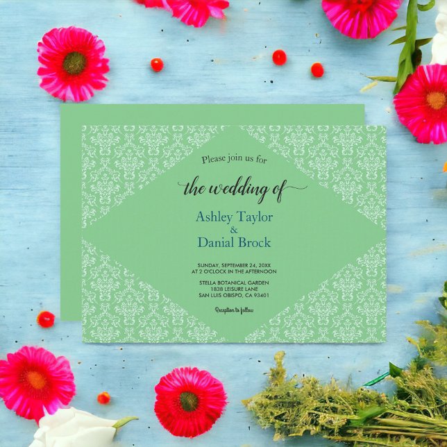 Elegante Verzierte Damaske Formal Art Deco Chic Ho Einladung (Von Creator hochgeladen)