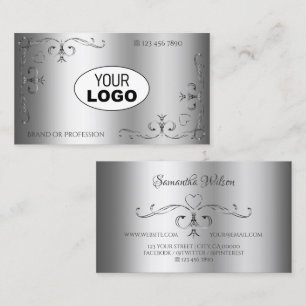 Elegante Verzierte Ecken mit Logodekoration Visitenkarte