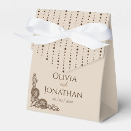 Elegante verzierte Hochzeit in Beige Geschenkschachtel