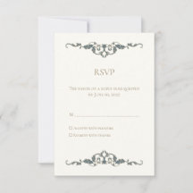 Elegante, verzierte Hochzeits-RSVP-Karte