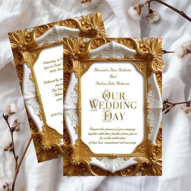 Elegante Verzierte Rahmen-Platte für Hochzeiten Einladung (Von Creator hochgeladen)