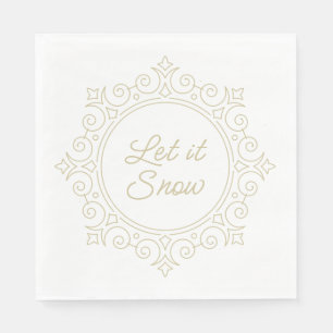 Elegante Verzierte Schneeflocke   Lass es schneien Serviette