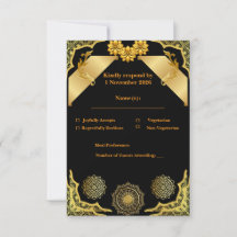 Elegante Verzierte Schwarze Antwortvorlage