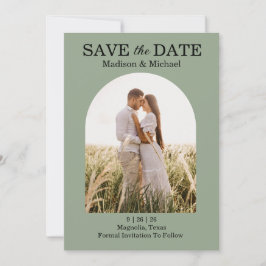 Elegante Verzierte Swirl Sage Green Floral Wedding Save The Date