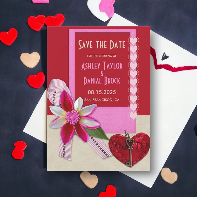 Elegante Verzierte Valentine Romantische Hochzeit Save The Date (Von Creator hochgeladen)