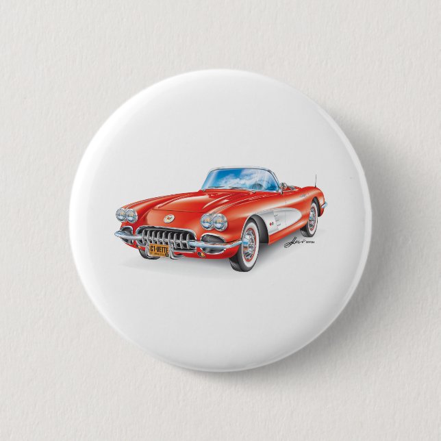 ELEGANTE VETTE AUTOMOBILE ART BUTTON (Vorderseite)