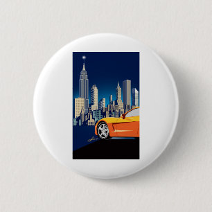 ELEGANTE VETTE AUTOMOBILE ART BUTTON
