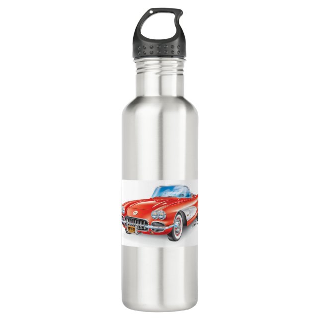 ELEGANTE VETTE AUTOMOBILE ART EDELSTAHLFLASCHE (Vorderseite)