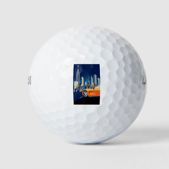 ELEGANTE VETTE AUTOMOBILE ART GOLFBALL (Vorderseite)
