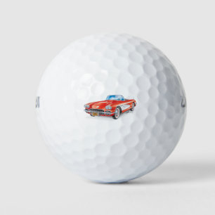 ELEGANTE VETTE AUTOMOBILE ART GOLFBALL